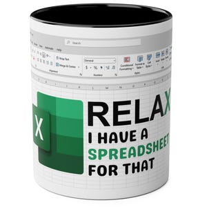 Funny Accountant Coffee Mug: Excel Spreadsheet Humor - 11oz Two-Tone