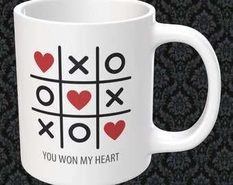 あなたは私の心を勝ち取りました 11オンス コーヒーマグ 面白いバレンタインデー ガールフレンドやボーイフレンドへの完璧な愛の贈り物 妻への最高の贈り物 ハートガーデンデザイン
