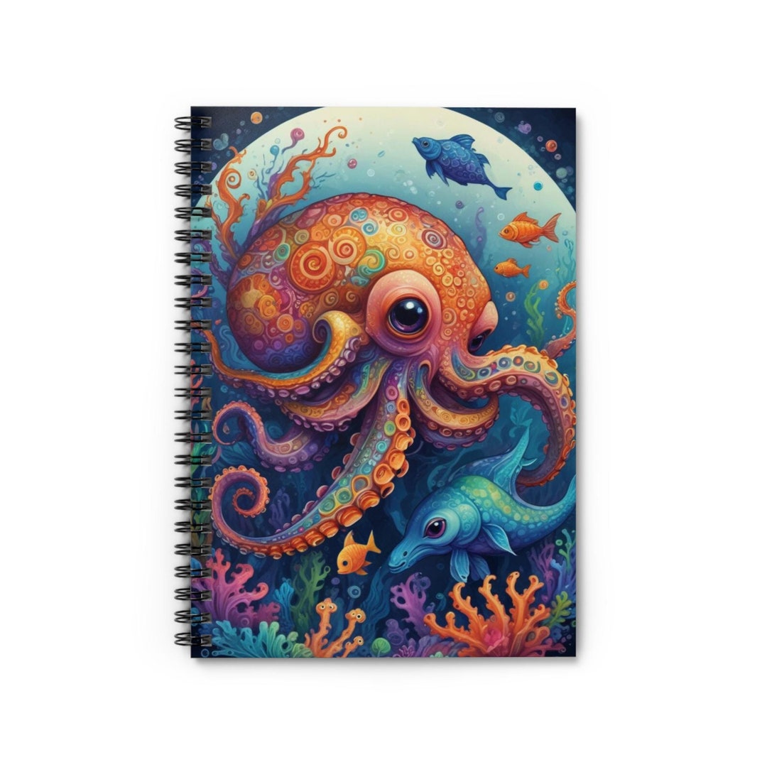Octopus Notebook Octopus Sea World Journal: Ruled Line Notebook, AI Watercolor Design - Etsy