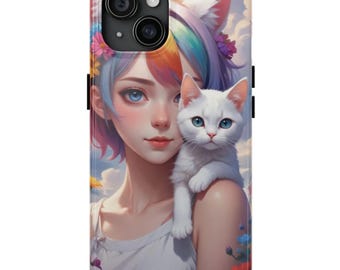 Trendy Cat Girl iPhone Case: Protective Kitten Design