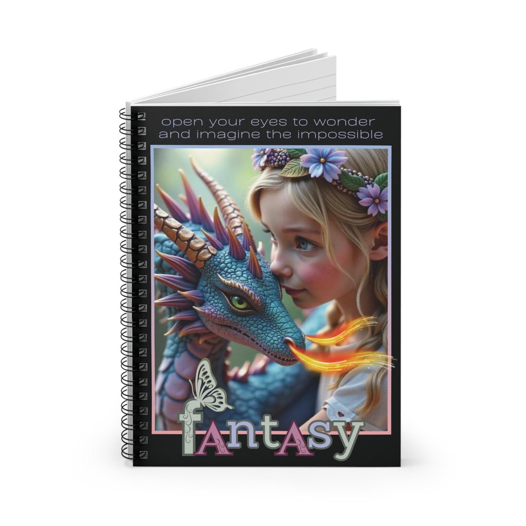 Girls Journal FANTASY DRAGON 3 Spiral Notebook Gift for Her Cute Magic ...
