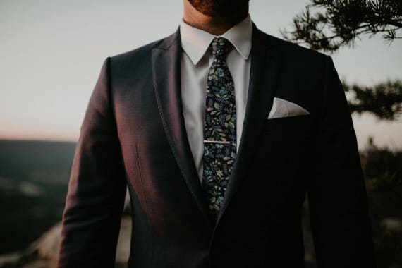 Men's Floral Skinny Tie