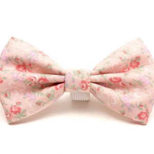 Dog Bow Tie - Pink Floral Bow Tie for Dog - Pink Cat Bow Tie - Detachable Dog Bow Tie - Gifts for Dog Moms - Spring Dog Bow - Pet Bow Tie
