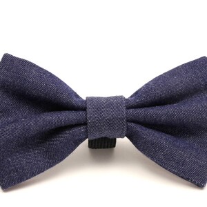 Dog Bow Tie - Soft Denim Dog Bow Tie - Blue Pet Bow Tie - Detachable Dog Bow Tie - Cat Bow Tie - Gifts for Dogs - Pet Collar Bow