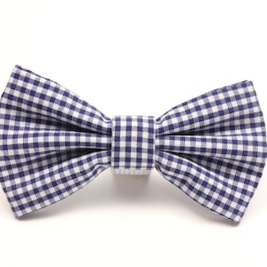 Dog Bow Tie - Blue Dog Bow Tie - Gingham Bow Tie - Detachable Dog Bow Tie - Pet Bow Tie - Gifts for Dogs - Summer Dog Bow Tie