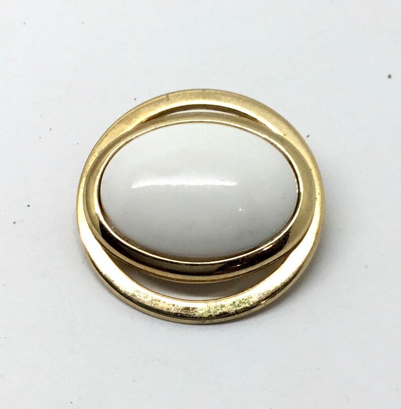 Vintage Avon White Cabochon Brooch