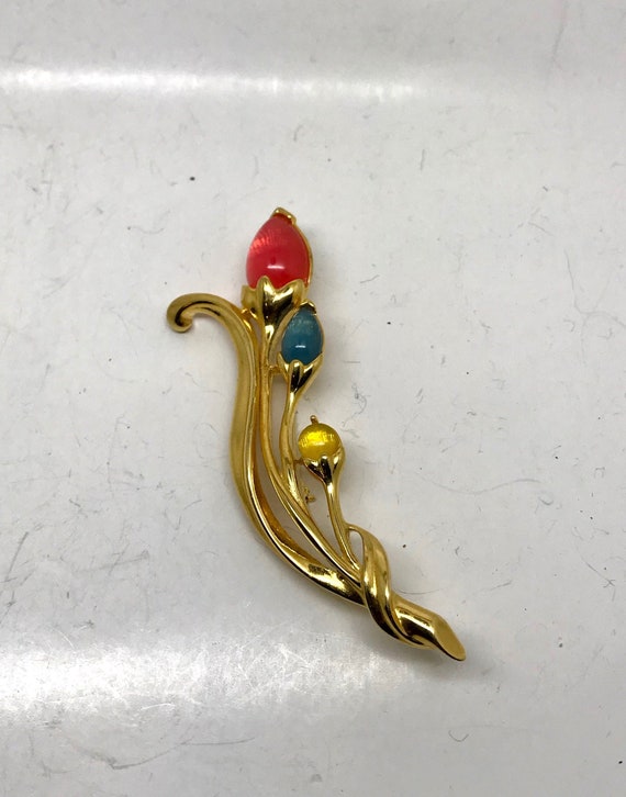 Vintage Trifari Tulip Flower Brooch