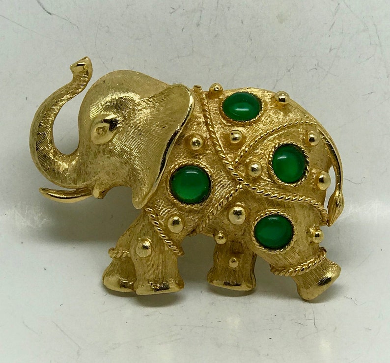 Vintage Capri olifant broche afbeelding 1