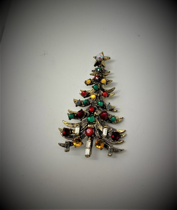 D12: Rare Vintage Hollycraft Rhinestone Christmas 