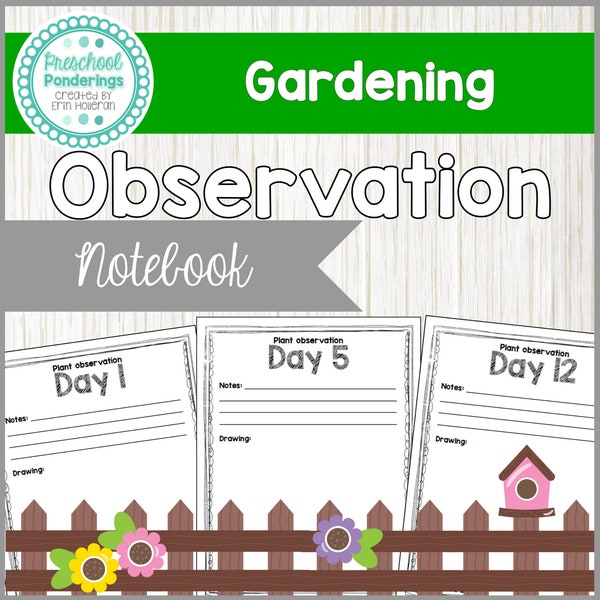 Garden Theme - Preschool Science Observation Book