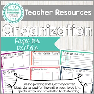 Childcare and Preschool Teacher Organization and Planning Pages