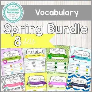 Spring Vocabulary Card Bundle For Preschool and Kindergarten