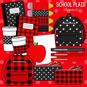 Plaid School Supplies Clipart