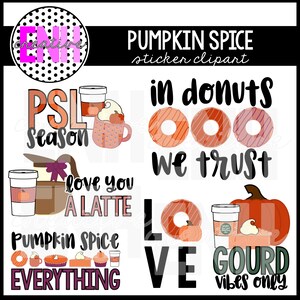 Pumpkin Spice Fall Sticker Clipart