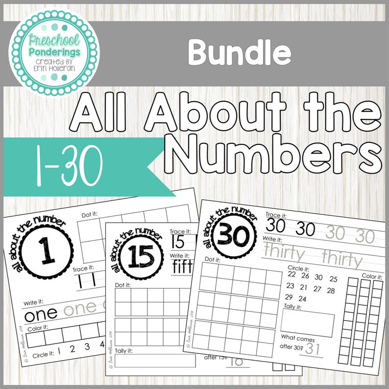 Include Numbers Numbers and Number Concepts 1-30 Bundle - Etsy