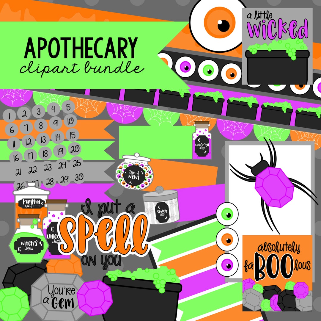 Halloween Apothecary Clipart Bundle - Etsy