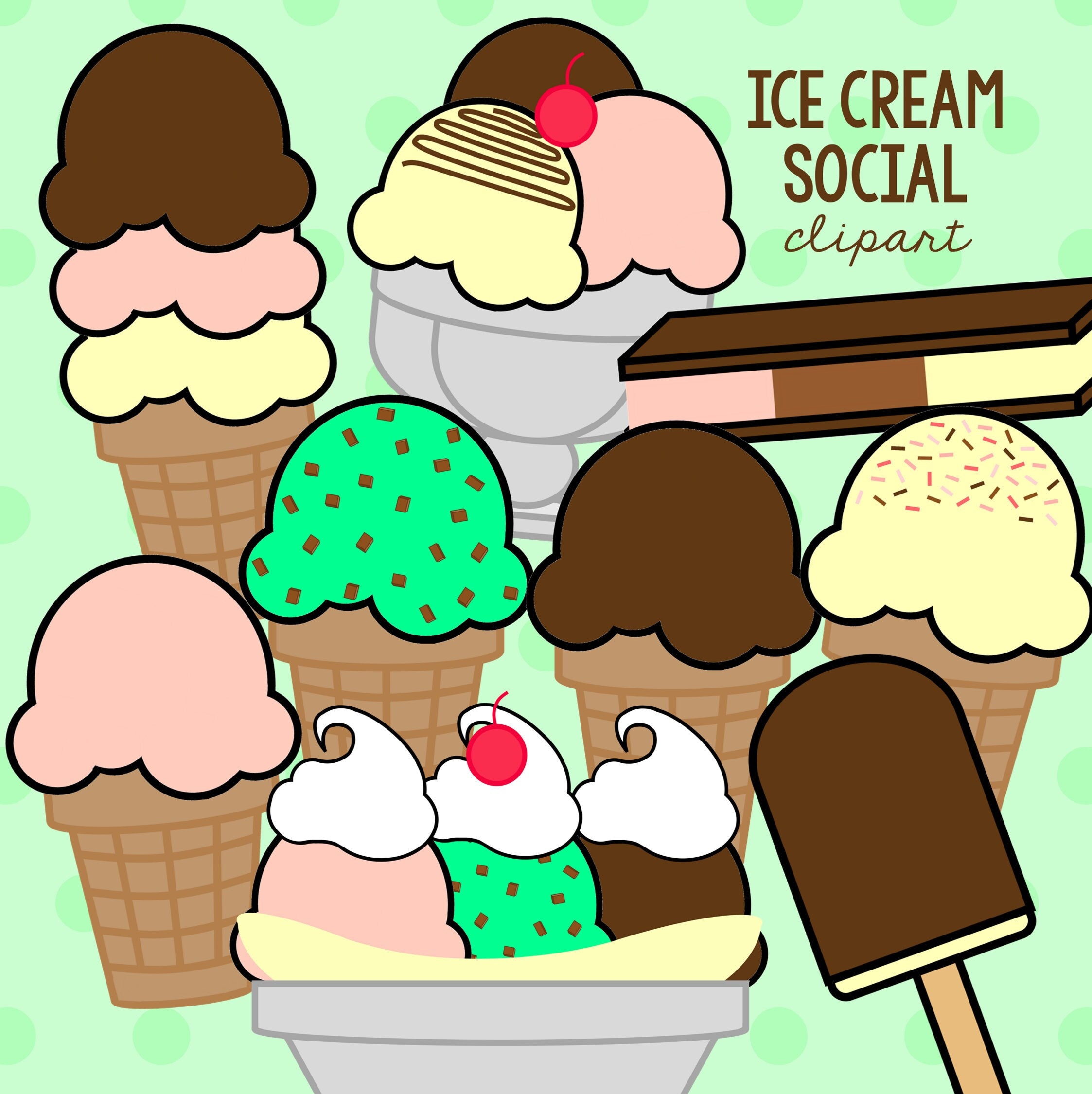 Ice Cream Social Clip Art