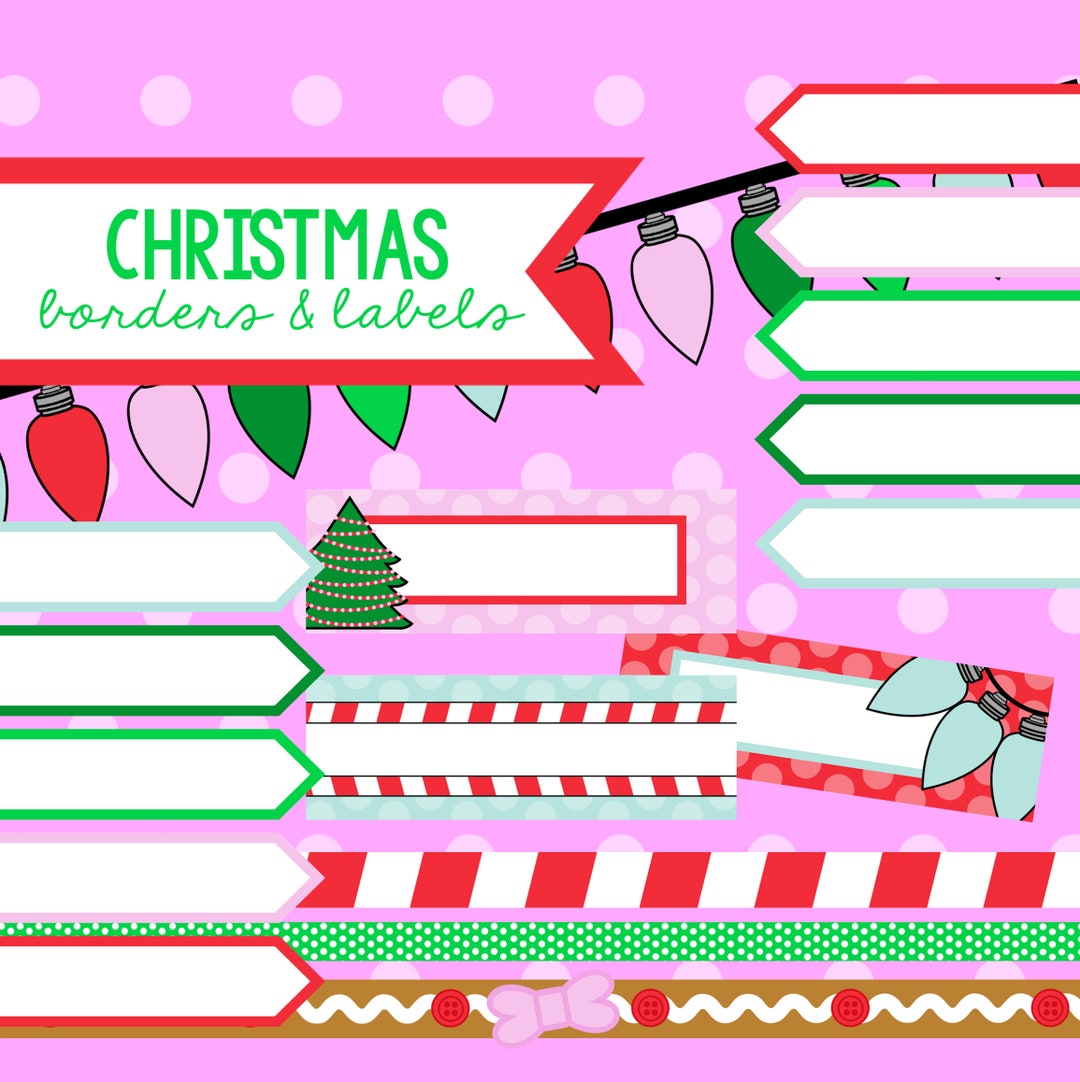 Bright Christmas Borders and Labels Clipart - Etsy bright-christmas-borders-and-labels-clipart-etsy