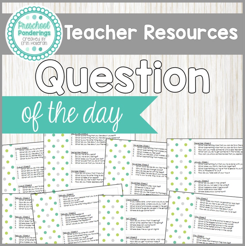 Question of the Day Prompt Notebook for Preschool and Kindergarten - Etsy