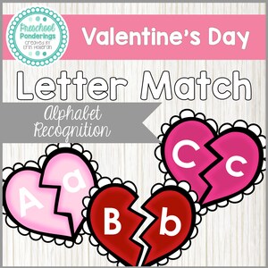 Día de San Valentín - Coincidencia de letras en idioma preescolar