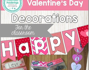 Printable Classroom Party Decorations - Valentine's Day