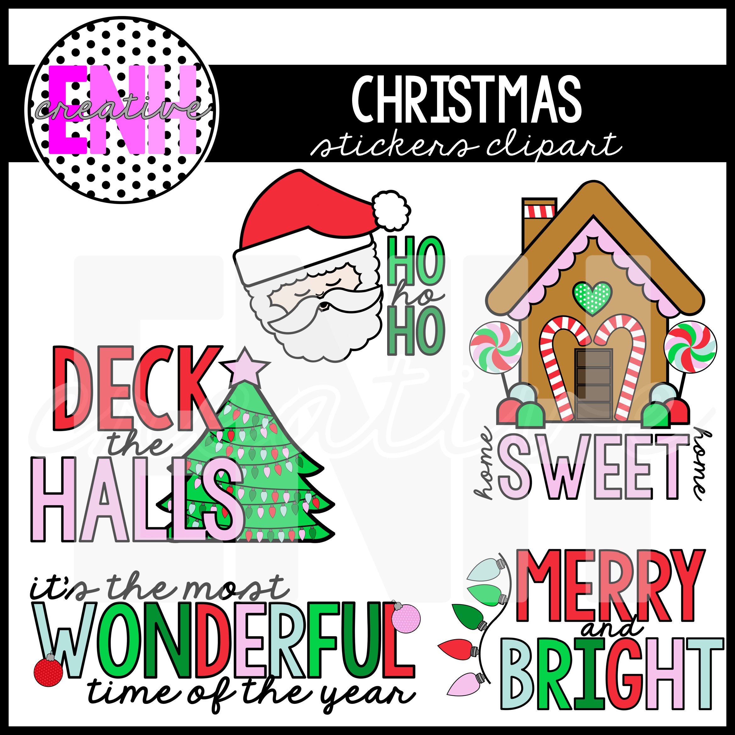 Bright Christmas Clip Art Mega Bundle - Etsy