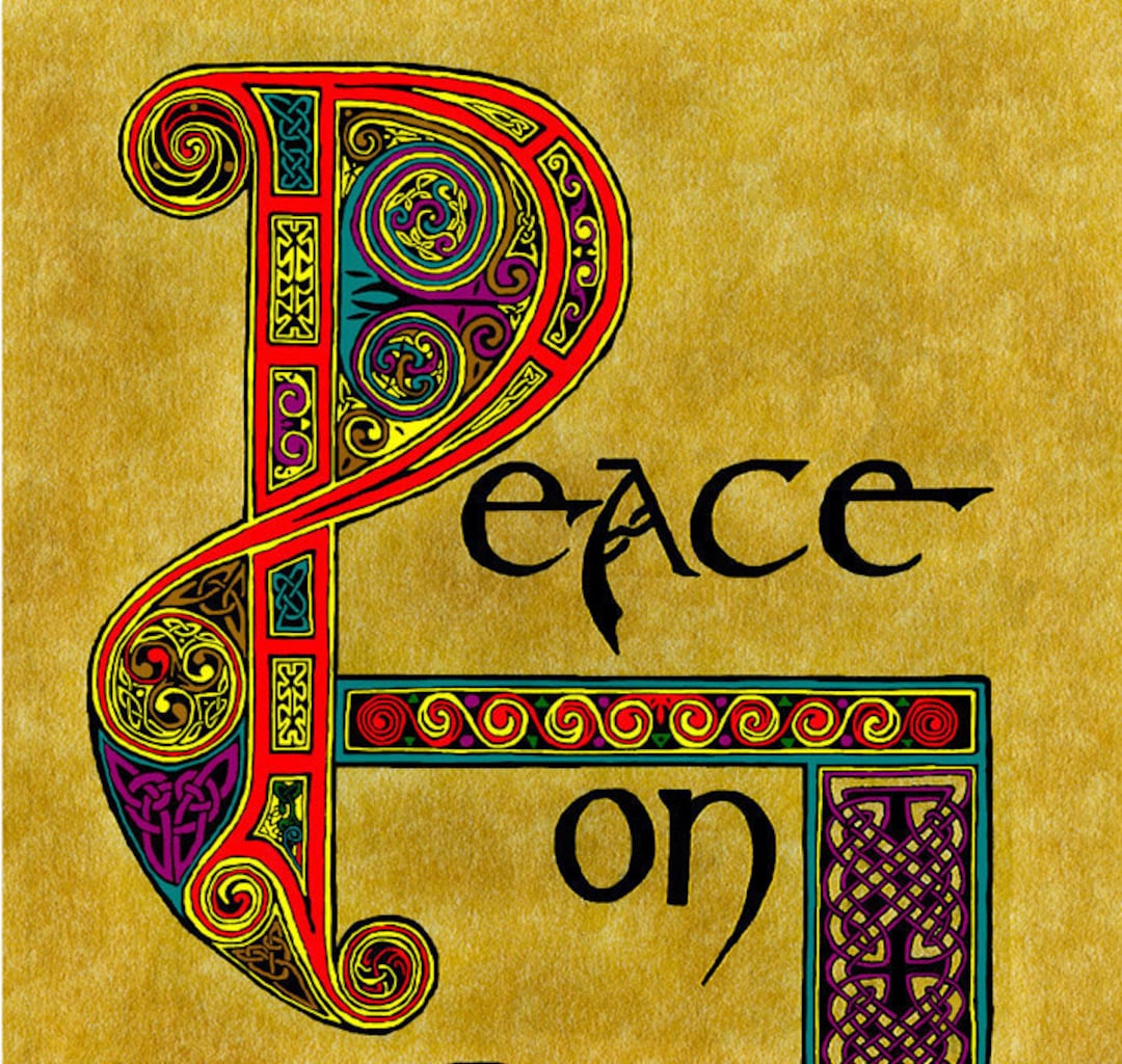Celtic Christmas Card Peace on Earth Card, Celtic Style Christmas Card