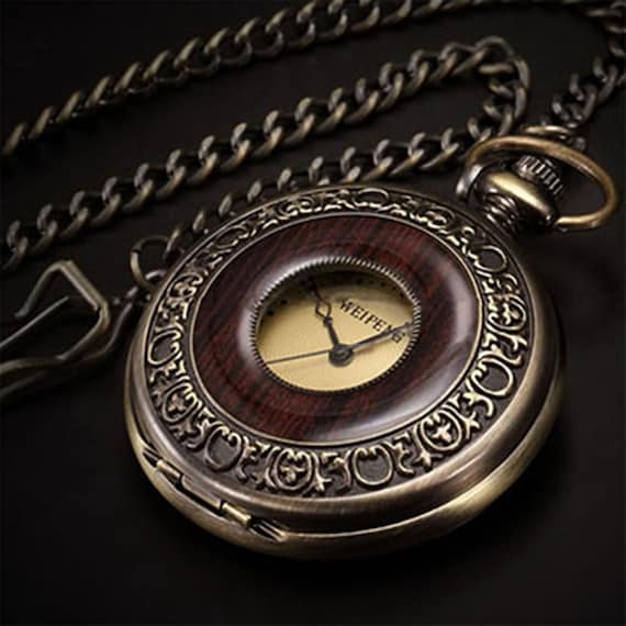 Manual Wind Pocket Watch, Pocket Watch with Chain, Steampunk Timepiece, Steampunk Watch, Cosplay Watch