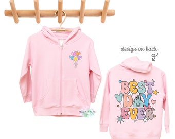 Disney Inspired Hoodie, BEST DAY EVER Disney World Fleece Sweatshirt, Infant Toddler Sizes