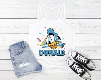 Retro DONALD DUCK 90's Tank, Disney Inspired Tank, Retro Donald Shirt, Disneyland Tank, Disney World Tank, Girls - Women's