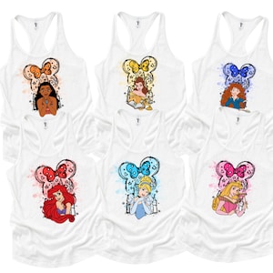 Disney Princess Inspired Shirt, Watercolor Disney Princess Shirts, Disneyland Tank, Disney World Tank, 14 Princesses to Pick From