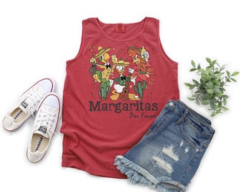 MARGARITAS POR FAVOR Disney Unisex Tank, Epcot Three Caballeros, Disney Inspired Tank, Donald, Mexico Tank