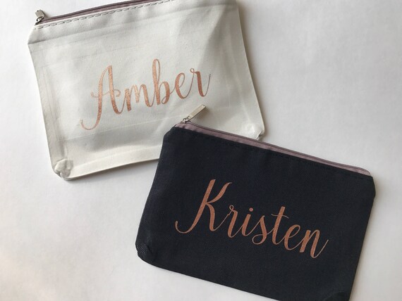 MakeUp Bag Make Up Bag Bridesmaid Make Up Bag with Name Birthday Gift Ideas  for Her Personalized - BRGMUB001