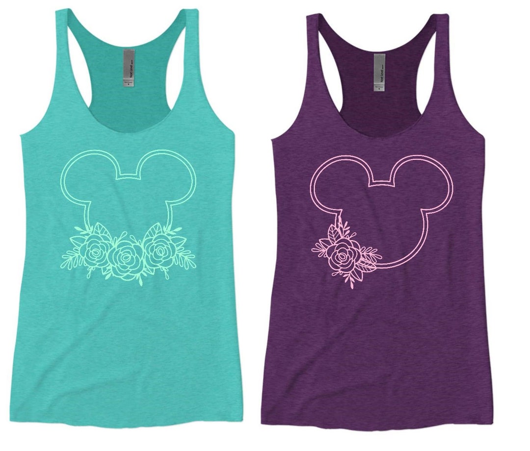 Disney Floral Tank, Flower & Garden Women's Tank, Mickey Inspired ...