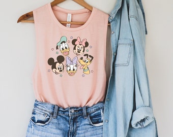 Disney Inspired Tank, RETRO MINNIE & MICKEY Women’s Muscle Tee