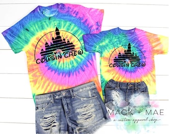 Disney Inspired Matching Shirt,  COUSIN CREW Tie Dye Shirt, Toddler Kid Adult Castle Shirt, Disney World, Disney Land