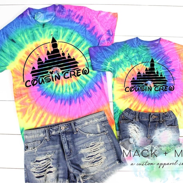 Disney Inspired Matching Shirt,  COUSIN CREW Tie Dye Shirt, Toddler Kid Adult Castle Shirt, Disney World, Disney Land