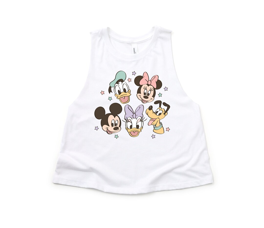 MINNIE & MICKEY Crop Top Tank, Disney Inspired Tank, Women's Crop Top Tank, Retro Crop Top Etsy
