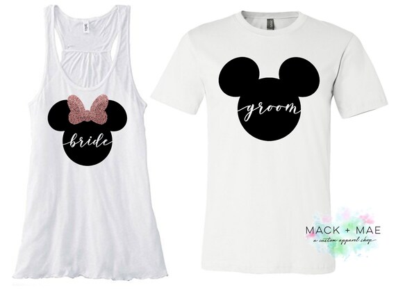 disney bride and groom shirts