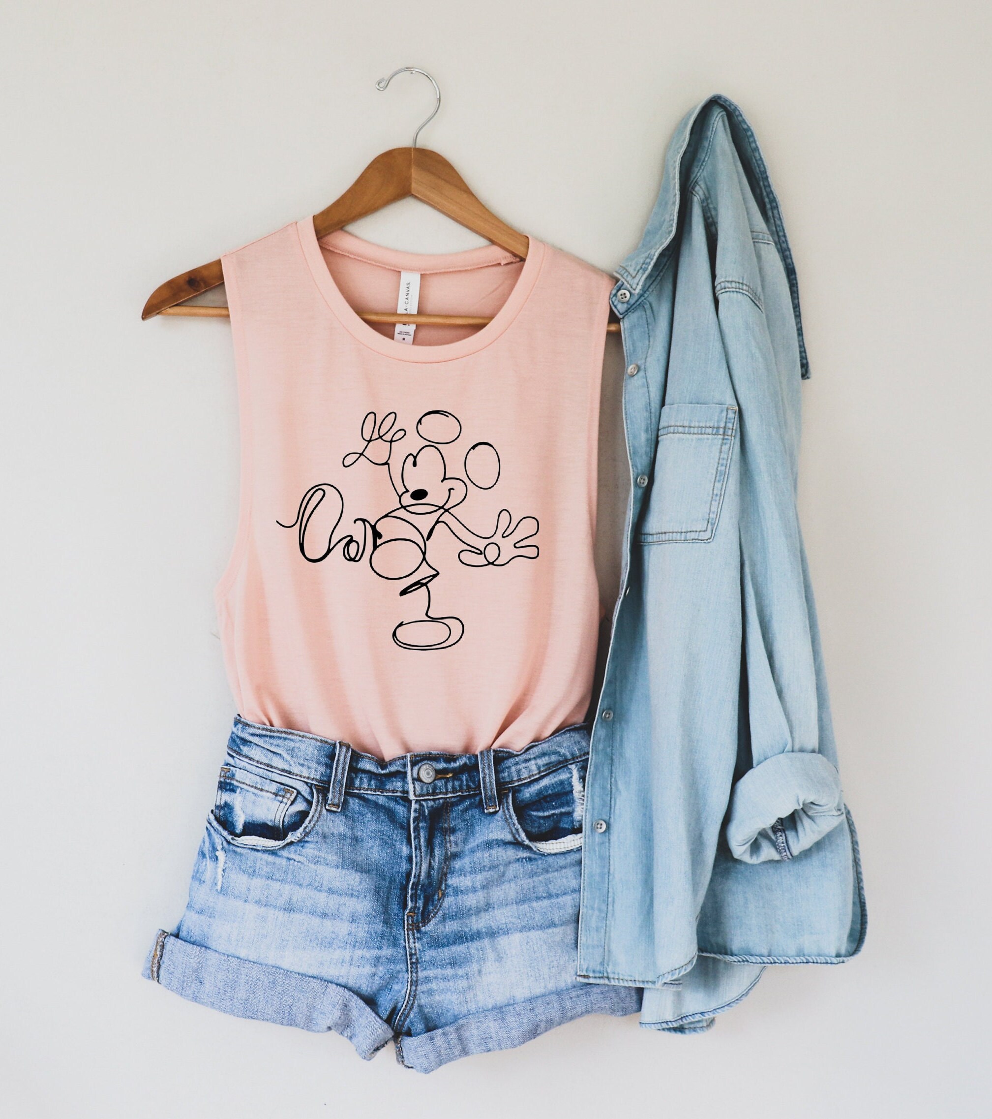 Disney Inspired Tank, MICKEY SKETCH Women’s Muscle Tee