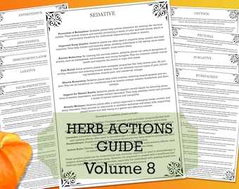 Herbal Actions Guide: Materia Medica, Herbal Studies (PDF Pages)