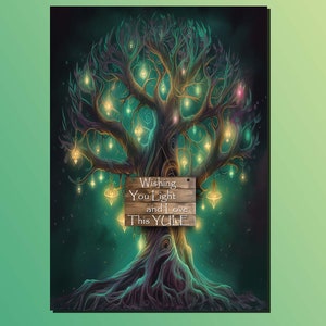 Tarjeta Yule imprimible Solsticio de invierno y sobre / 5 x 7 / PDF Descargar 300dpi Deseándole luz y amor este Yule