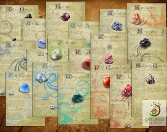 Book of Shadows: Crystals Bundle 2 Sets 4-6. 18 Crystals Pages of Magical Properties | Instant Download | PDF | A4, A5, US Letter