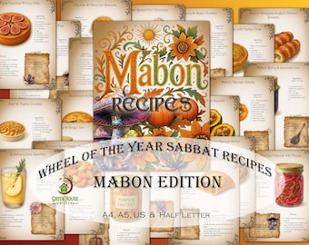 Mabon Recipe Book: Wheel of the Year Cookbook (PDF Instant Download)