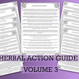 Guía de acciones herbales Vol 3: conjunto de 10 páginas PDF. Estudios de hierbas Materia médica 4 tamaños Estudios de hierbas. Conocimientos herbales esenciales.