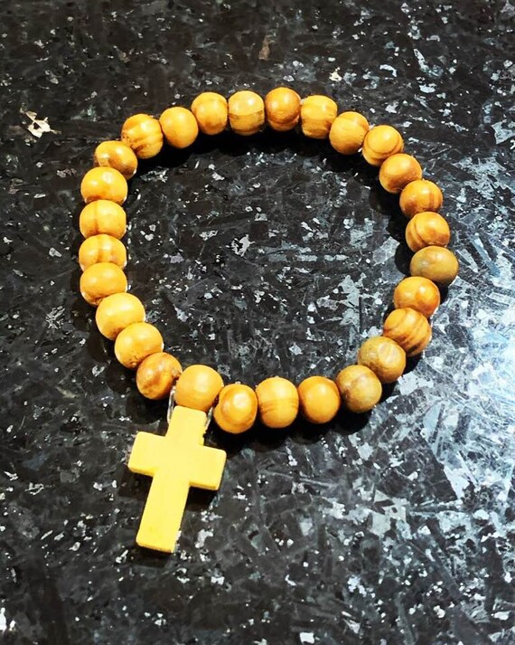 Wooden Cross Bracelet Etsy
