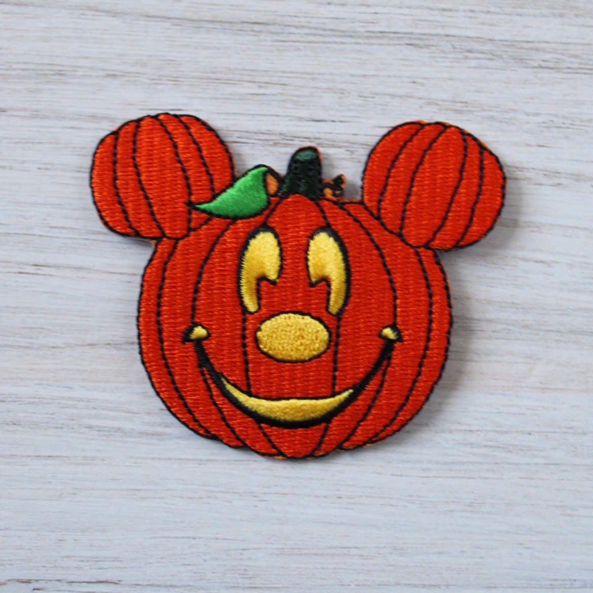Mickey Pumpkin Iron On Patch