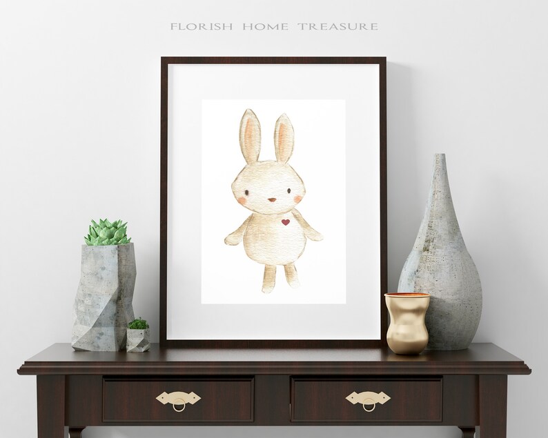 Bunny Print Rabbit Printable Woodland Bedroom Print Woodland Baby Shower Bunny Room Baby Bunny Diy Nursery Print Bunny Birthday Theme