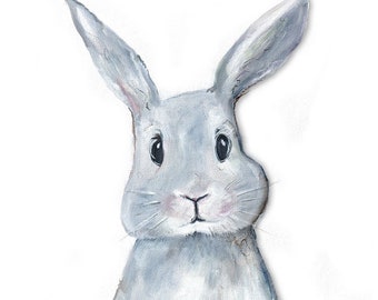 Baby Bunny - Woodland Nursery Art by Liz Clay