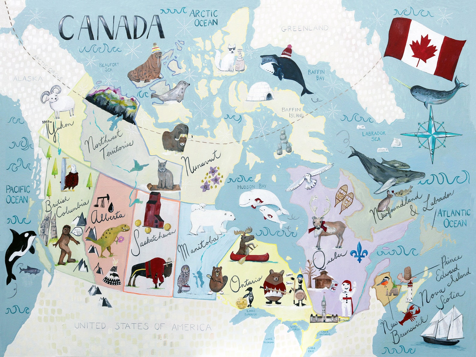 OUR CANADA - Educational Map of Canada for Kids - Etsy
